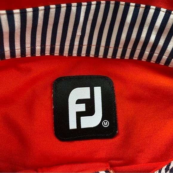 Footjoy FJ Golf Polo Shirt Mens M Orange - Picture 6 of 9